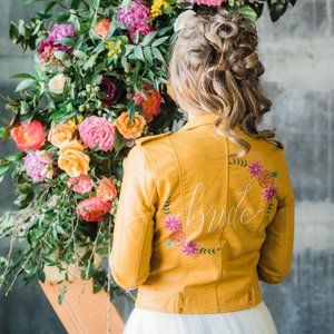 Yellow Embroidered Bride Jacket